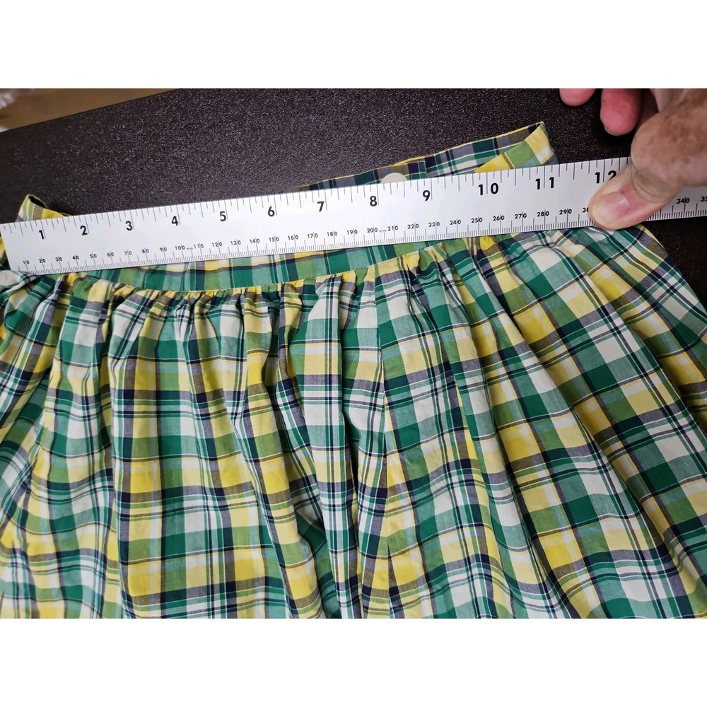 Vintage 1970s Ralph Lauren Plaid Cotton Skirt Bohemian Feminine Pockets Size 4 - Picture 7 of 10
